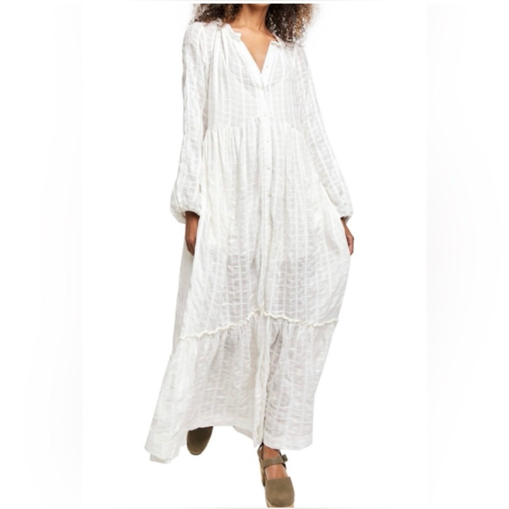 Free People Edie Maxi Dress in Ivory Size S